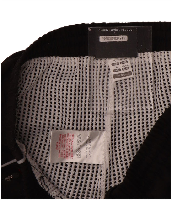 UMBRO Boys Tracksuit Trousers Joggers 11-12 Years Large Black Polyester