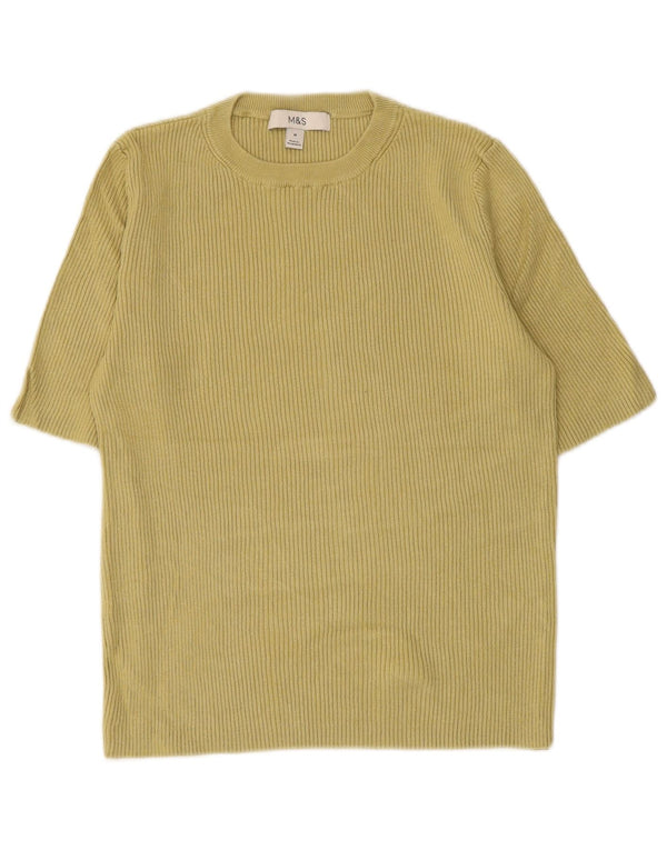 Marks & Spencer Womens T-Shirt Top UK 12 Medium Green Viscose