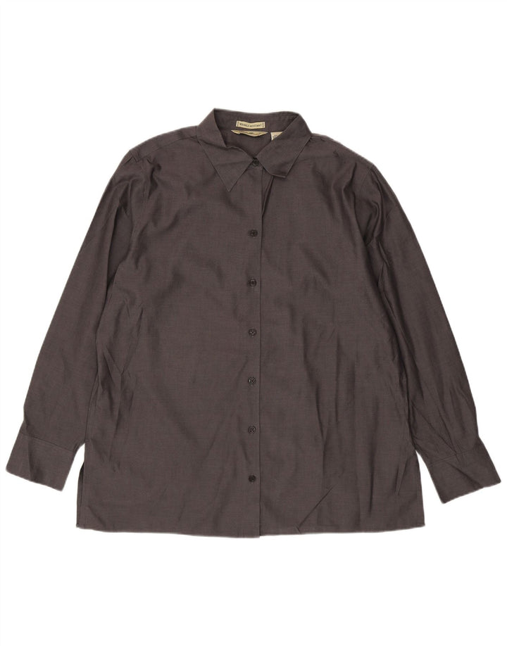 EDDIE BAUER Womens Shirt UK 18 XL Grey Cotton