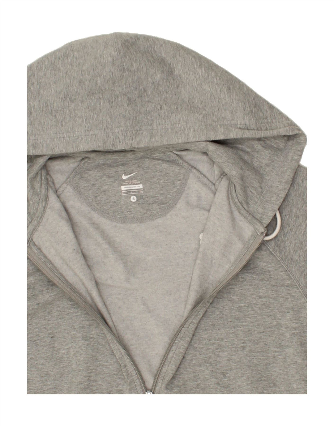 NIKE Womens Zip Hoodie Sweater UK 10 Small Grey Polyester Vintage Nike and Second-Hand Nike from Messina Hembry 