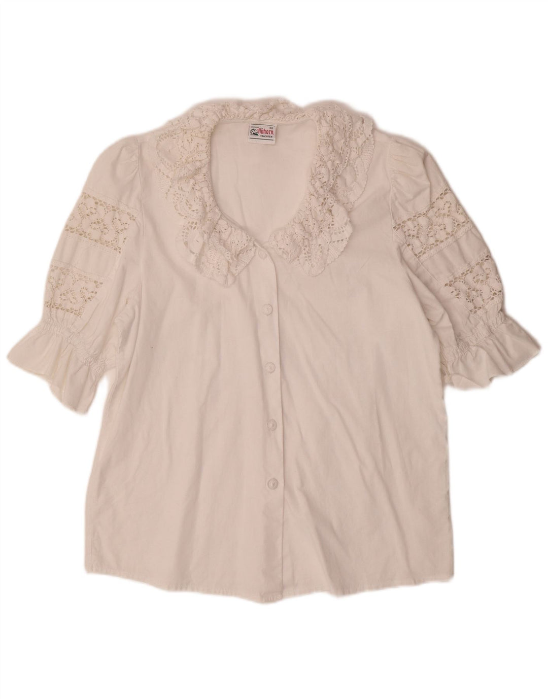 ALPHORN Womens Shirt Blouse IT 40 Medium White