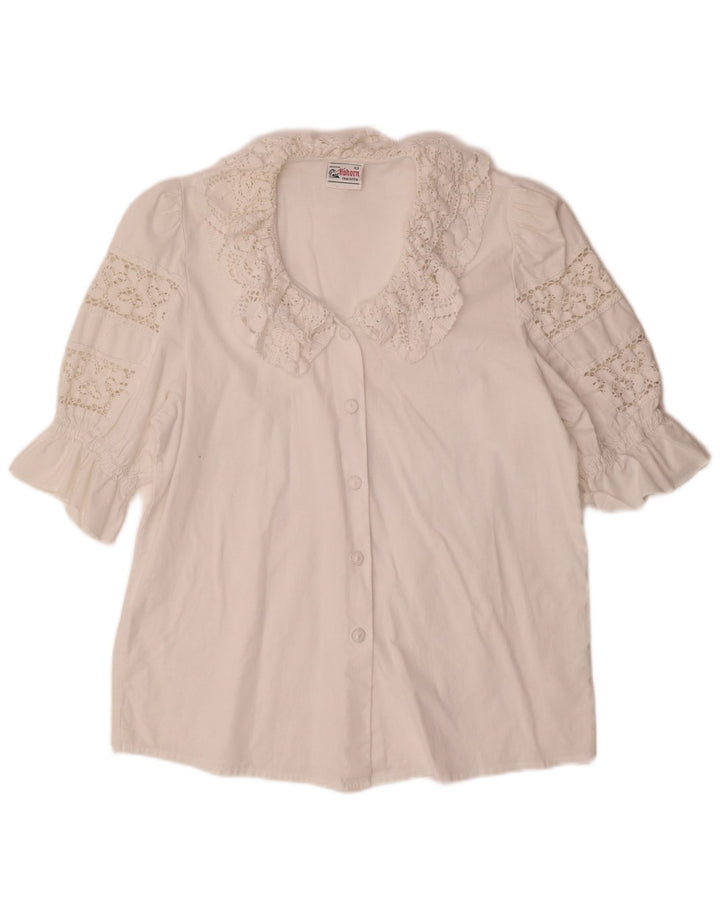 ALPHORN Womens Shirt Blouse IT 40 Medium White