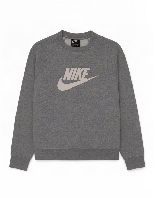 Nike Womens Graphic Oversized Sweatshirt Jumper UK 10 Small Grey Flecked