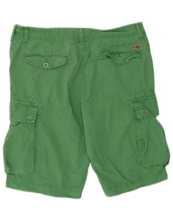 Napapijri Mens Cargo Shorts W33 Medium Green Cotton