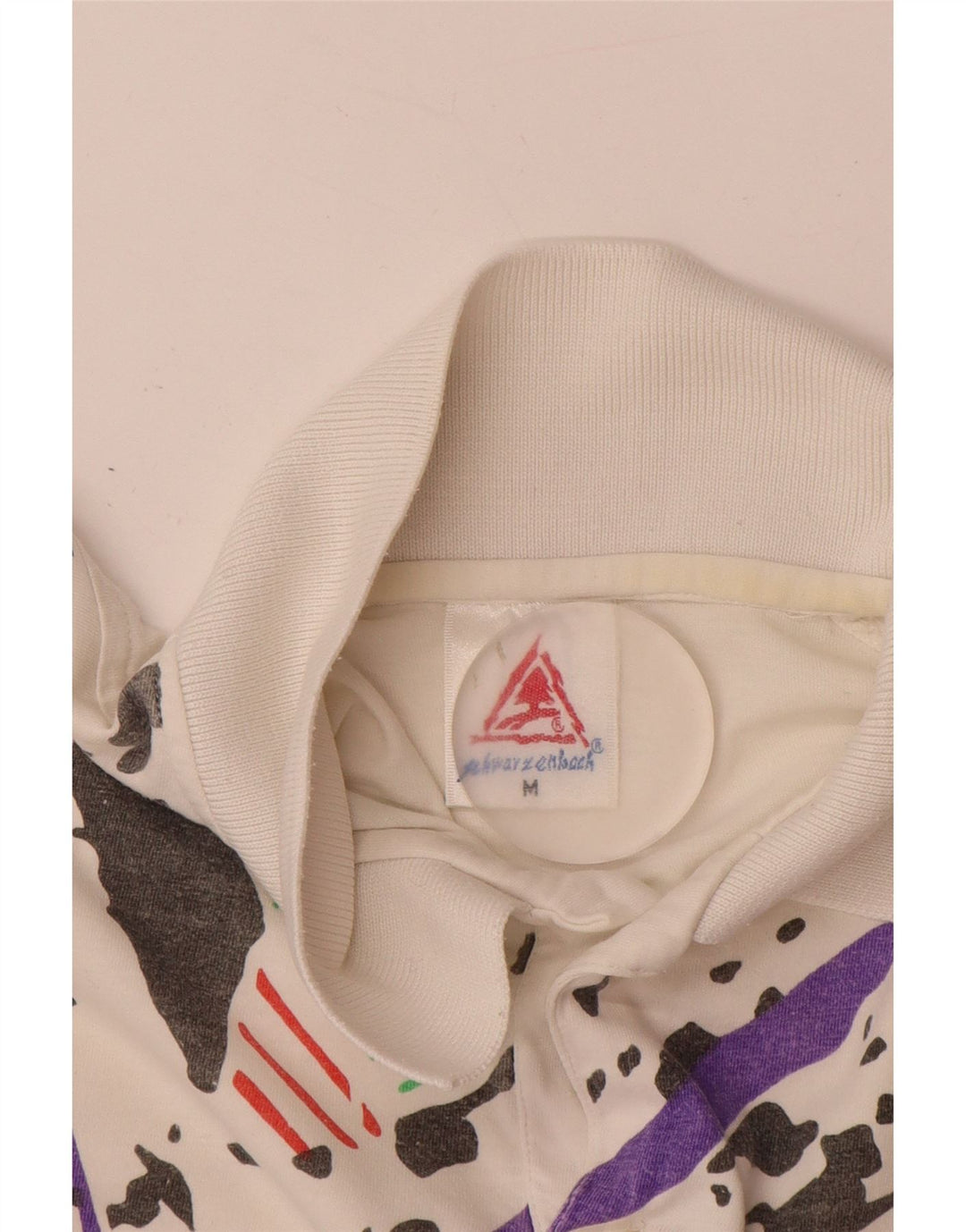 VINTAGE Boys Polo Shirt 15-16 Years Medium White Camouflage Cotton