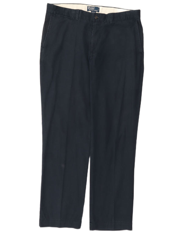 Polo Ralph Lauren Mens Straight Chino Trousers W38 L32 Navy Blue Cotton