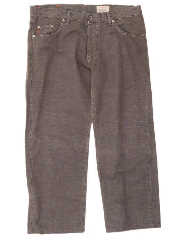 Hugo Boss Mens Comfort Fit Straight Jeans W38 L30 Grey Cotton