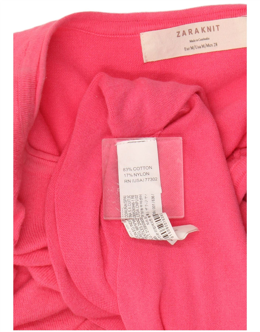 Zara Womens Oversized Boat Neck Jumper Sweater UK 14 Medium Pink