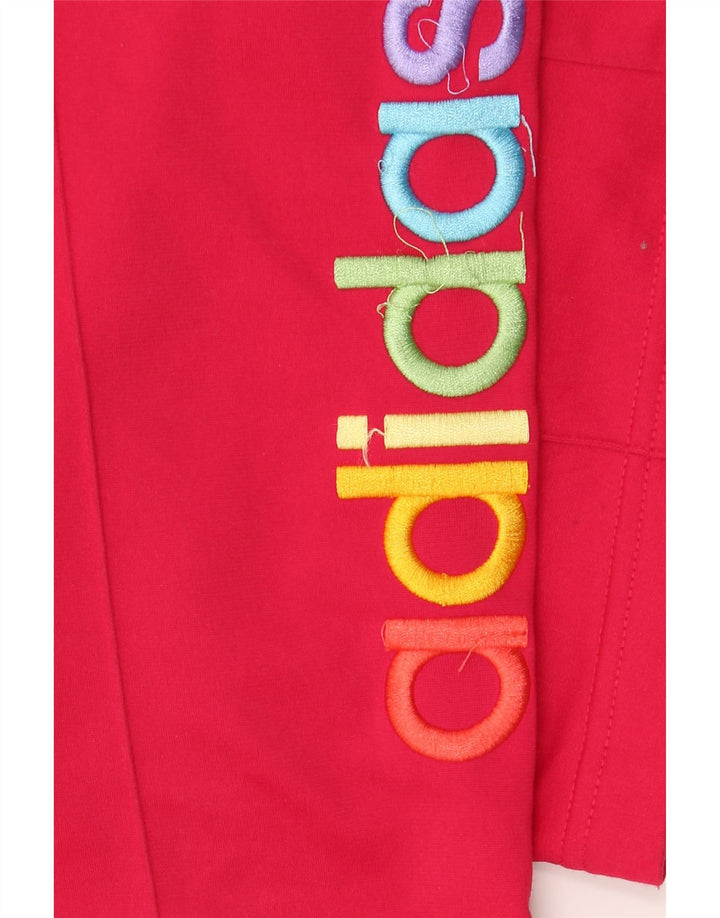 ADIDAS Womens Graphic Tracksuit Trousers UK 12 Medium  Pink Polyester