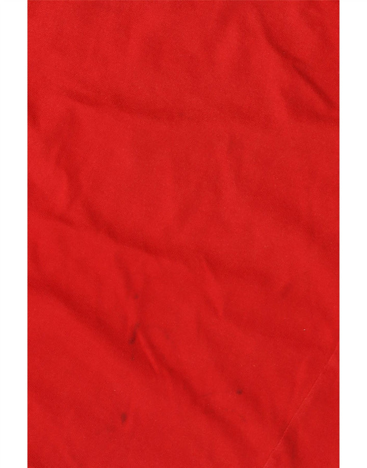 ASICS Mens Graphic T-Shirt Top Medium Red Colourblock Cotton