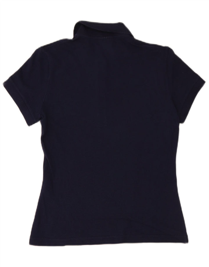 LACOSTE Womens Polo Shirt Size 38 Medium Navy Blue Cotton
