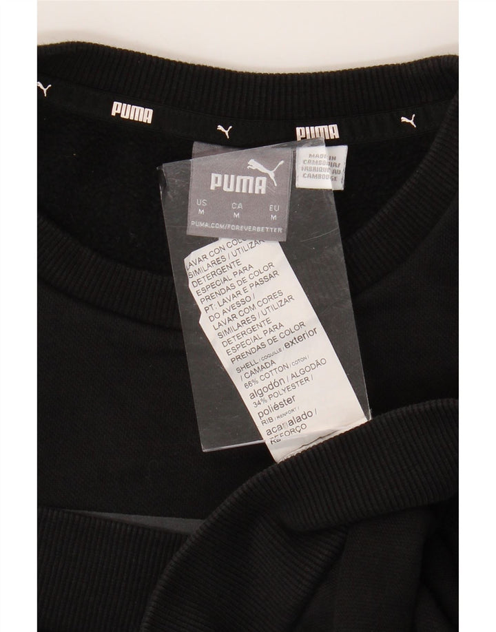 PUMA Mens Graphic Sweatshirt Jumper Medium Black Cotton