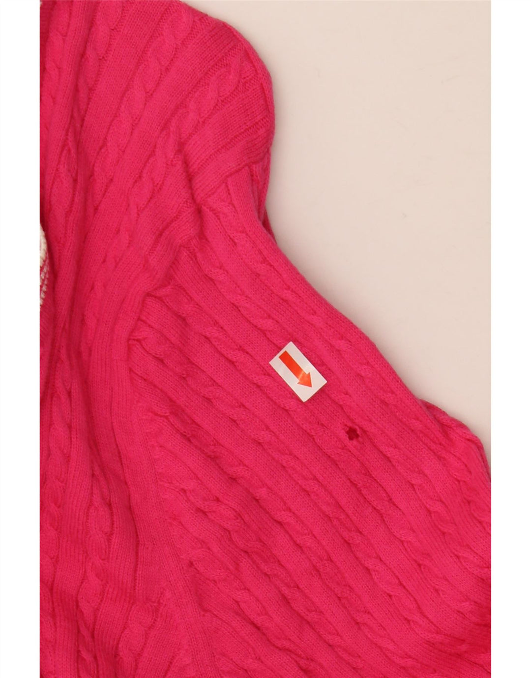 TOMMY HILFIGER Womens Boat Neck Jumper Sweater UK 14 Large Pink Cotton