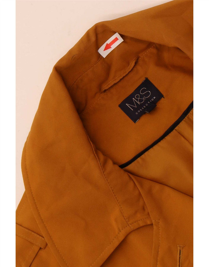 Marks & Spencer Mens Trench Coat UK 16 Large Orange Polyester