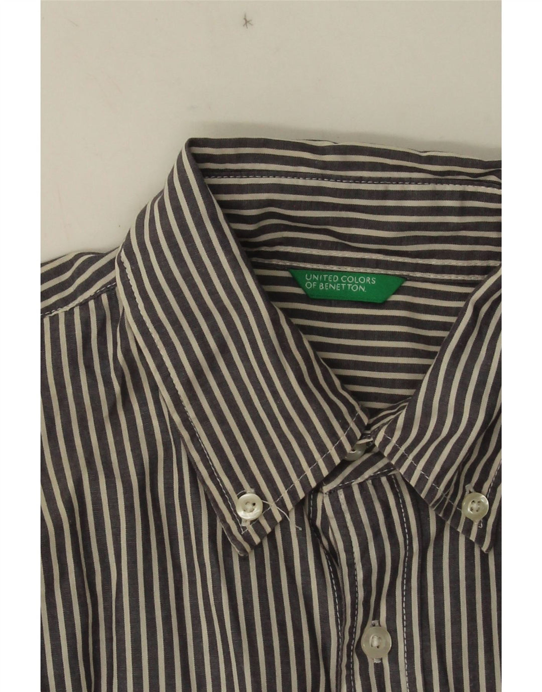 Benetton Boys Shirt 9-10 Years Blue Pinstripe