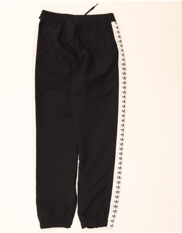 Adidas Boys Tracksuit Trousers Joggers 11-12 Years Black Colourblock