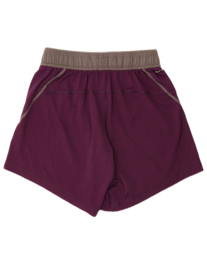REEBOK Boys Sport Shorts 7-8 Years XS Purple Colourblock Polyester
