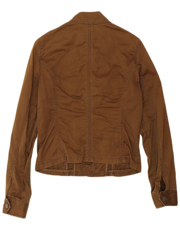 Woolrich Womens Military Jacket UK 12 Medium Brown Cotton