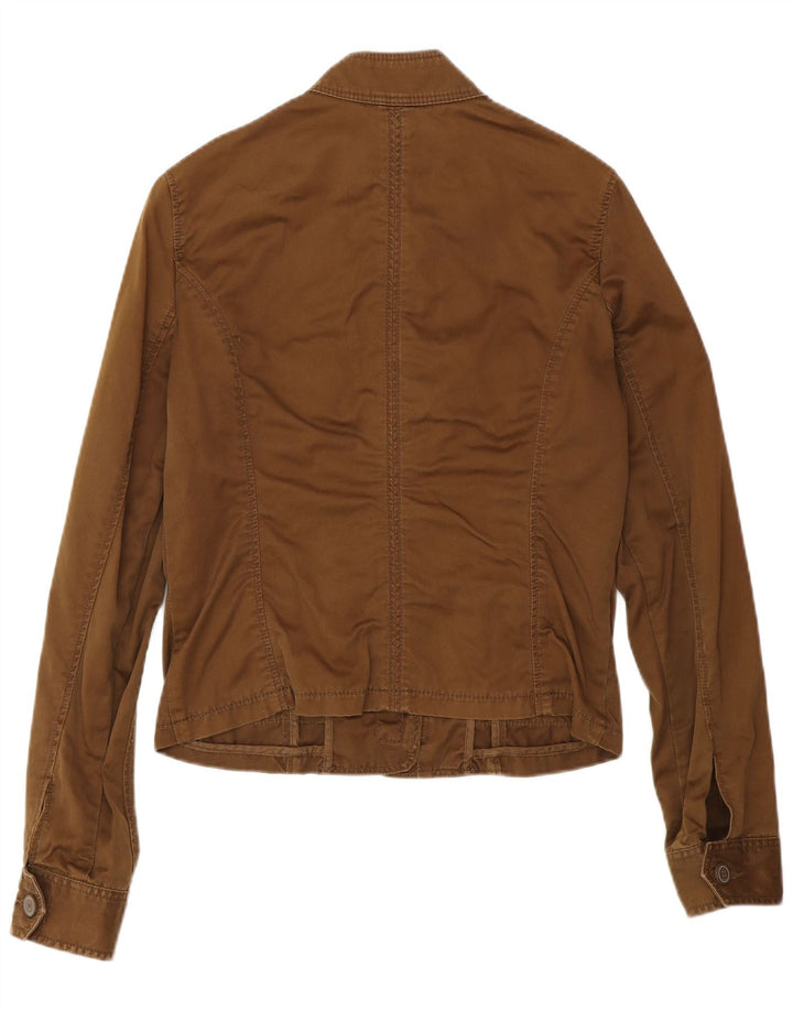 Woolrich Womens Military Jacket UK 12 Medium Brown Cotton