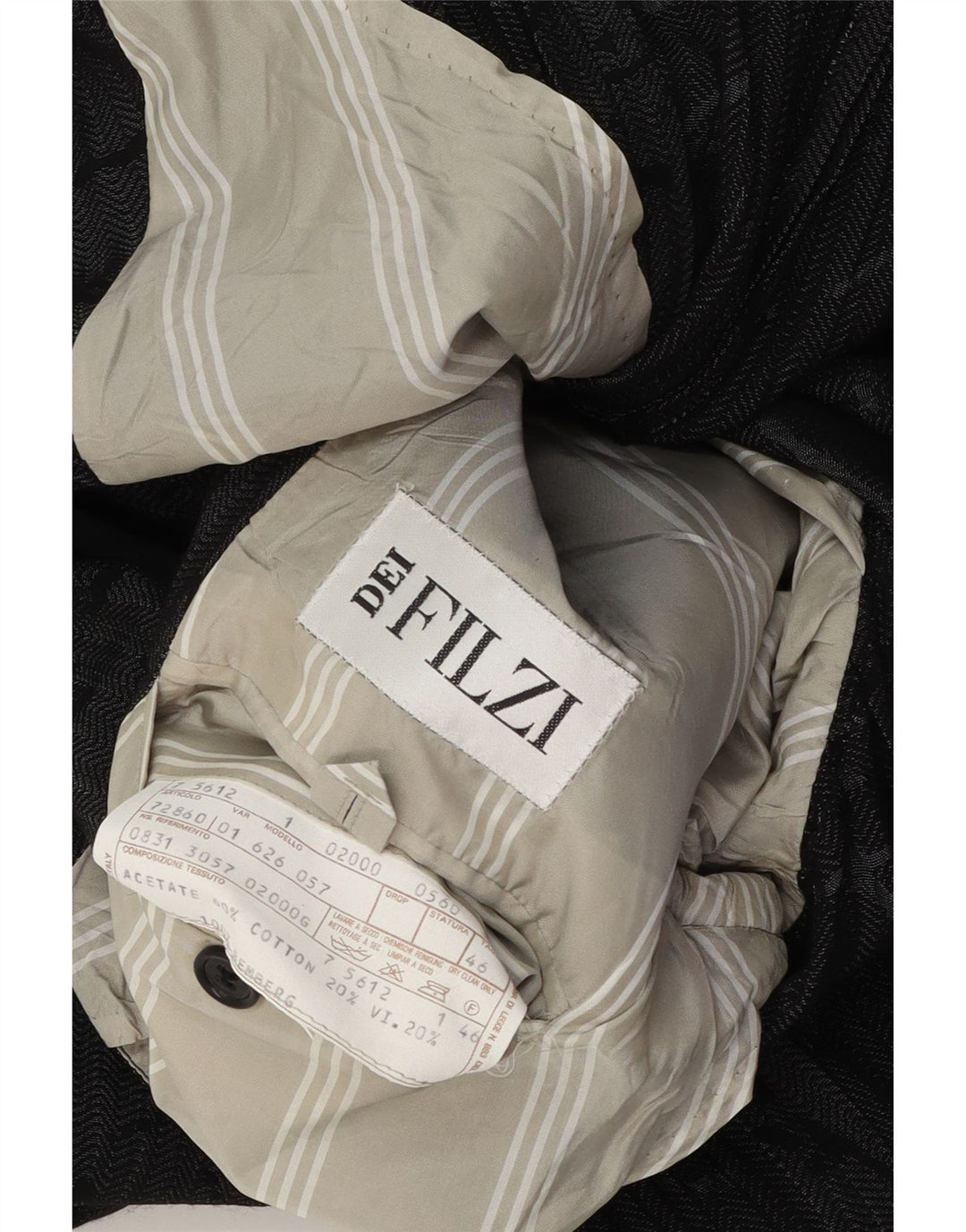 Dei Filzi Mens Abstract Pattern 1 Button Blazer Jacket IT 46 Small Grey