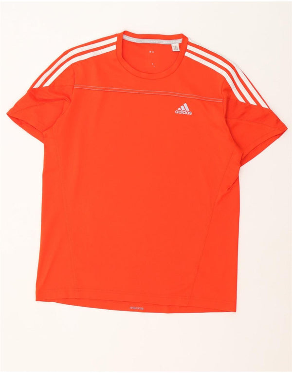 Adidas Mens T-Shirt Top Medium Orange Polyester