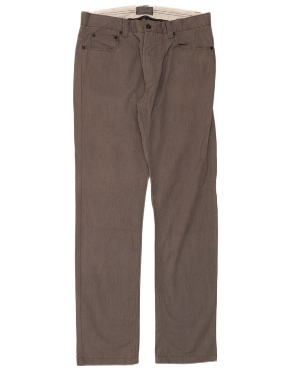 Zara Mens Straight Casual Trousers EU 42 Large W32 L34 Grey Cotton