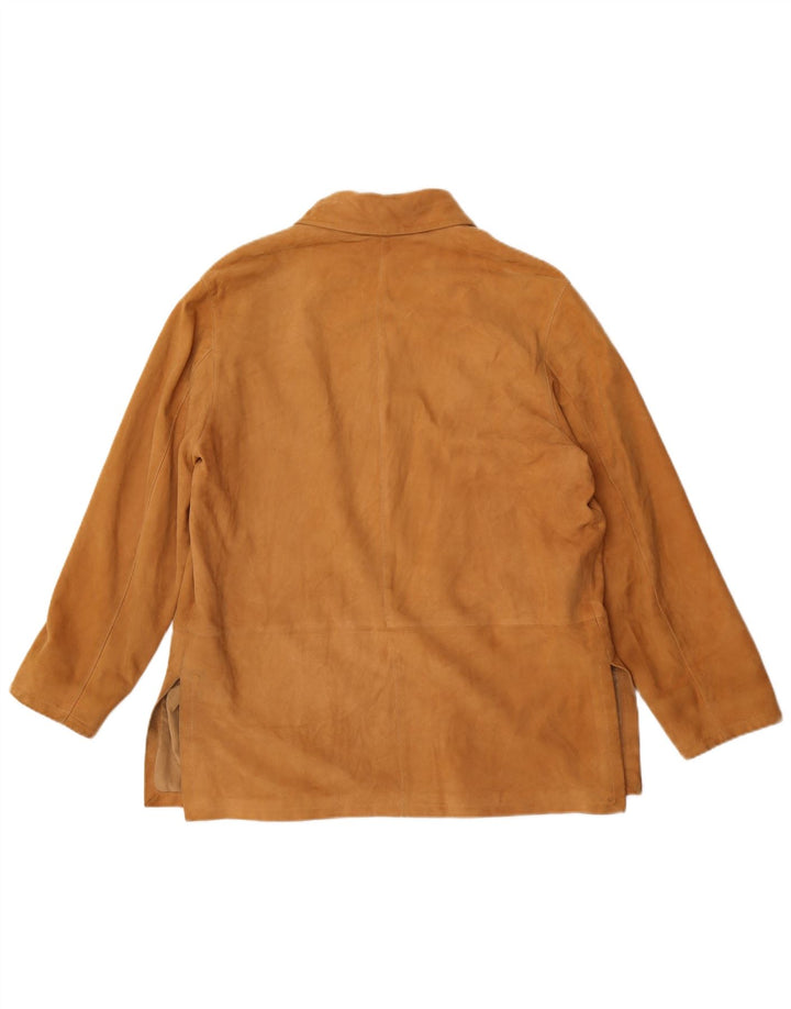 Vintage Womens Suede Jacket IT 42 Medium Brown Leather