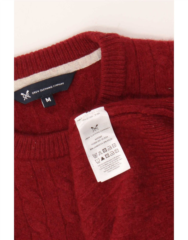 Crew Clothing Mens Neck Jumper Sweater Medium Red Lambswool