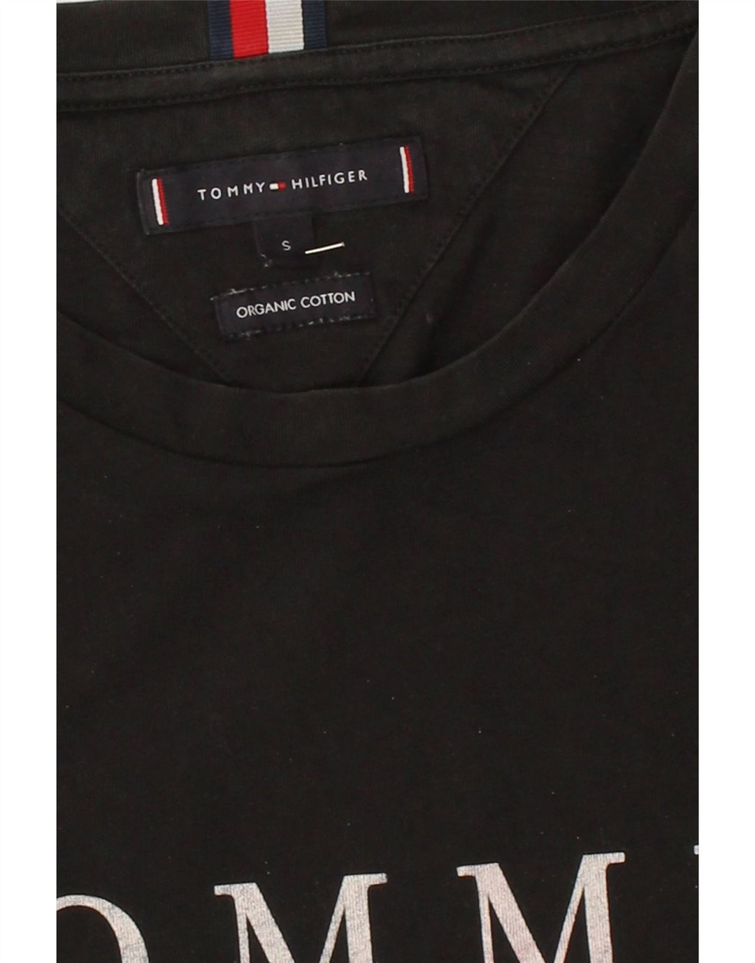 TOMMY HILFIGER Mens Graphic Top Long Sleeve Small Black Cotton Vintage Tommy Hilfiger and Second-Hand Tommy Hilfiger from Messina Hembry 