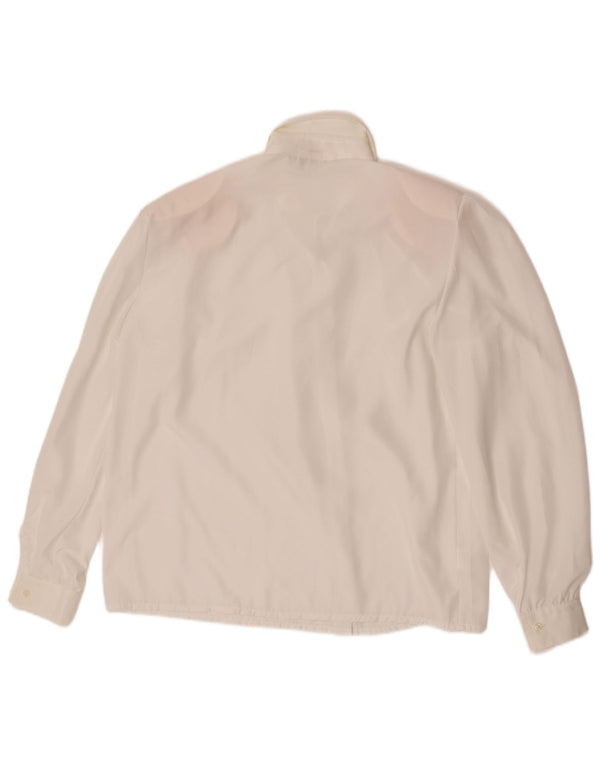 Primavera Firenze Womens Bow Tie Shirt Blouse UK 18 XL White Polyester