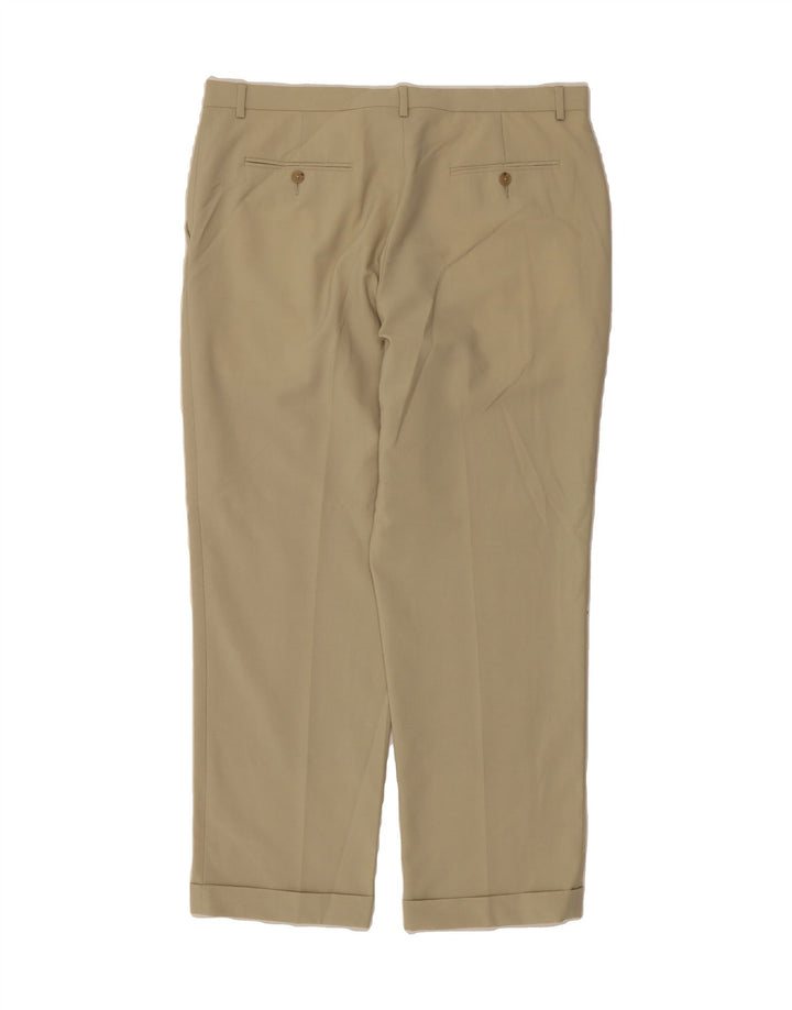 J. CREW Mens Straight Chino Trousers W36 L30 Khaki Polyester Vintage J. Crew and Second-Hand J. Crew from Messina Hembry 