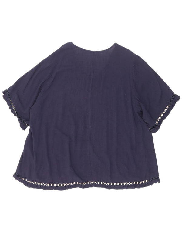 Marks & Spencer Womens Autograph Oversized Blouse Top UK 18 XL Navy Blue