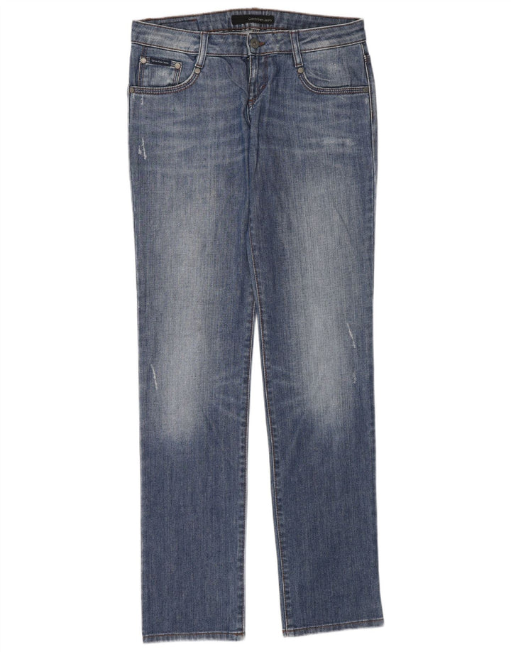 Calvin Klein Womens Slim Jeans W29 L33 Blue Cotton