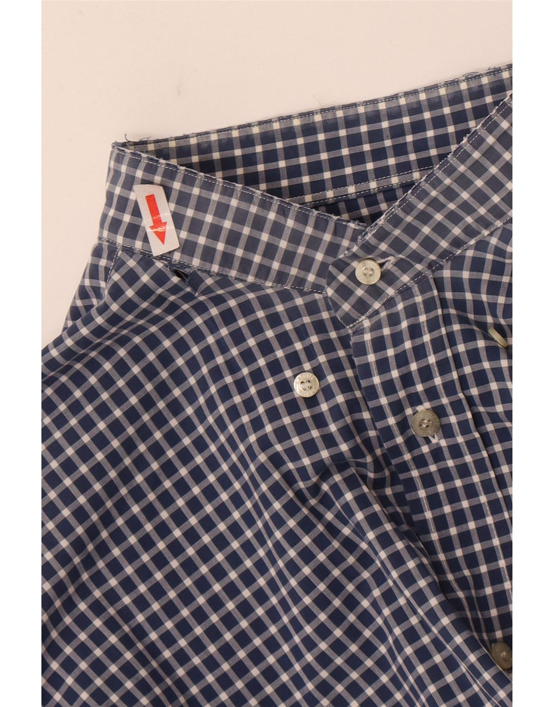Lacoste Mens Shirt Size 41 Large Navy Blue Gingham