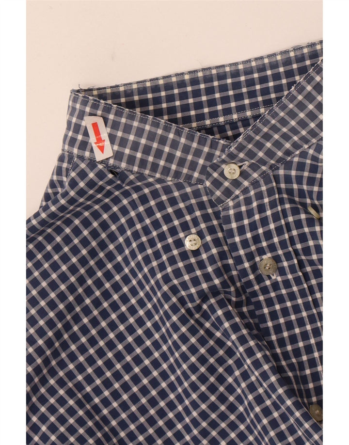 Lacoste Mens Shirt Size 41 Large Navy Blue Gingham