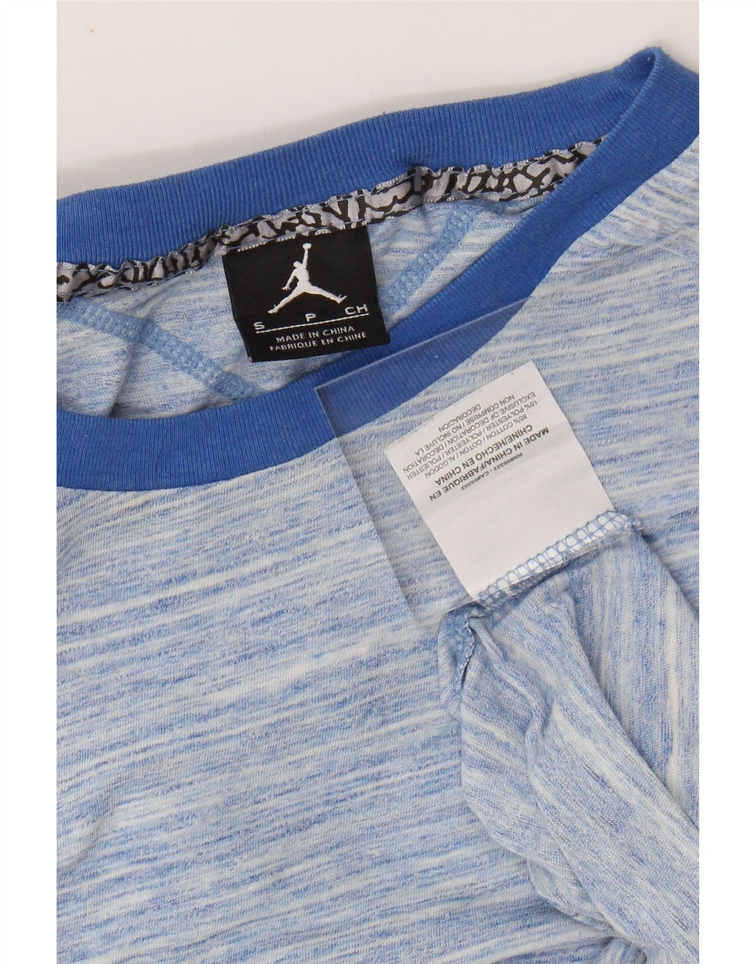 JORDAN Mens T-Shirt Top Small Blue Flecked Cotton