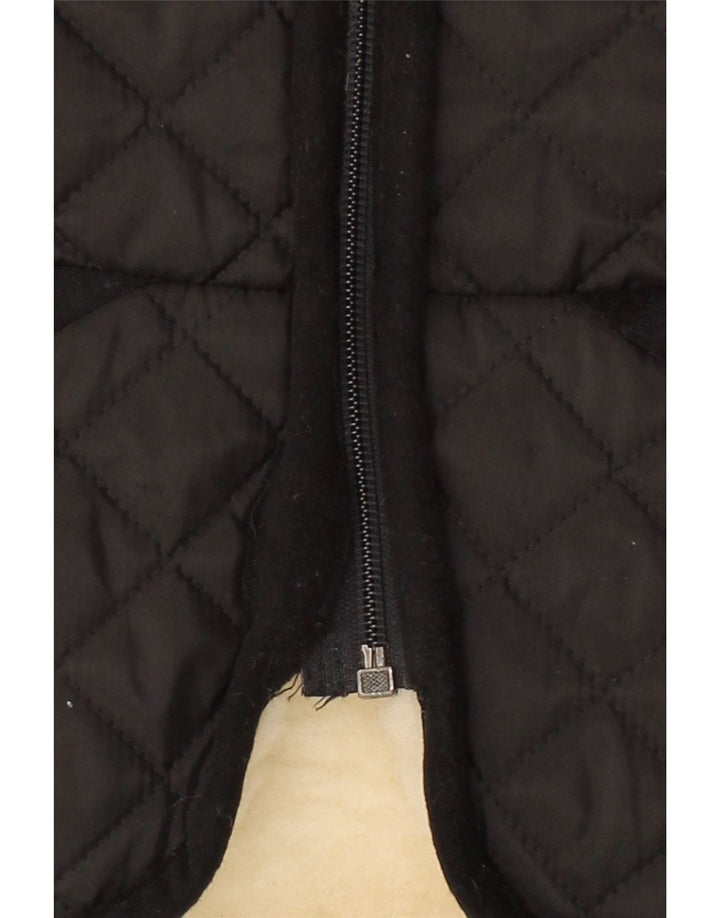 VINTAGE Womens Quilted Gilet UK 12 Medium Black Vintage Vintage and Second-Hand Vintage from Messina Hembry 
