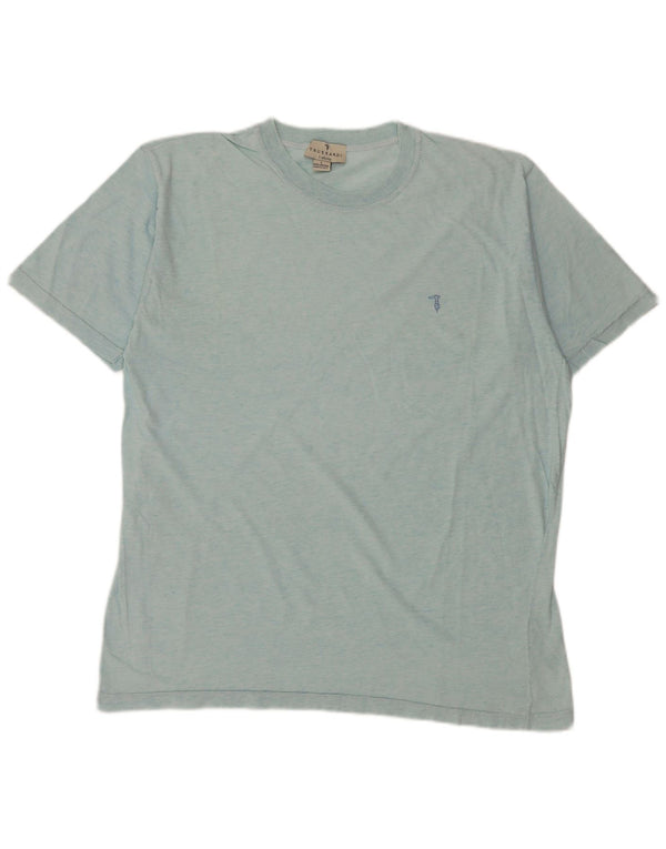Trussardi Mens T-Shirt Top Large Blue Cotton