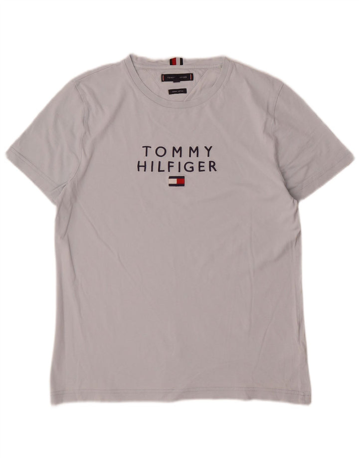 Tommy Hilfiger Mens Graphic T-Shirt Top Medium Grey Cotton