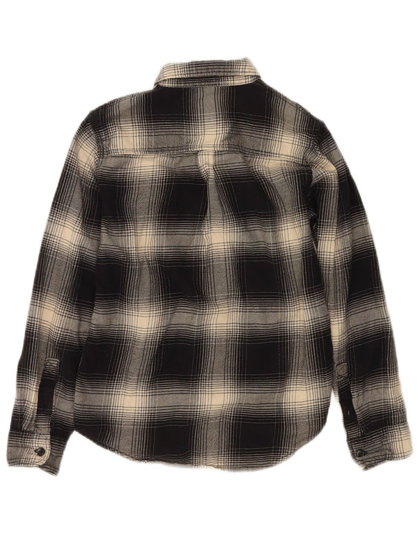 VANS Boys Flannel Shirt 8-9 Years Small Black Check Cotton