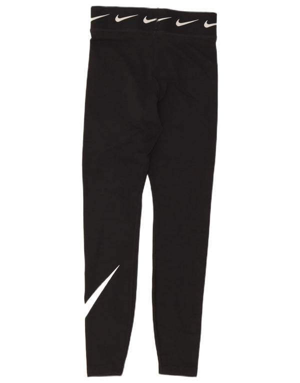 Nike Womens Graphic Leggings UK 8 Small  Black Cotton
