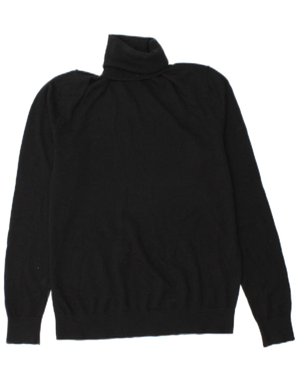 Massimo Dutti Womens Roll Neck Jumper Sweater UK 8 Small Black