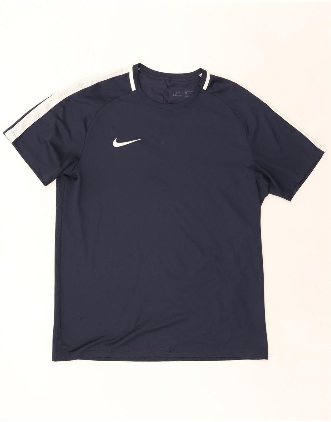 NIKE Mens Dri Fit T-Shirt Top XL Navy Blue Colourblock Polyester