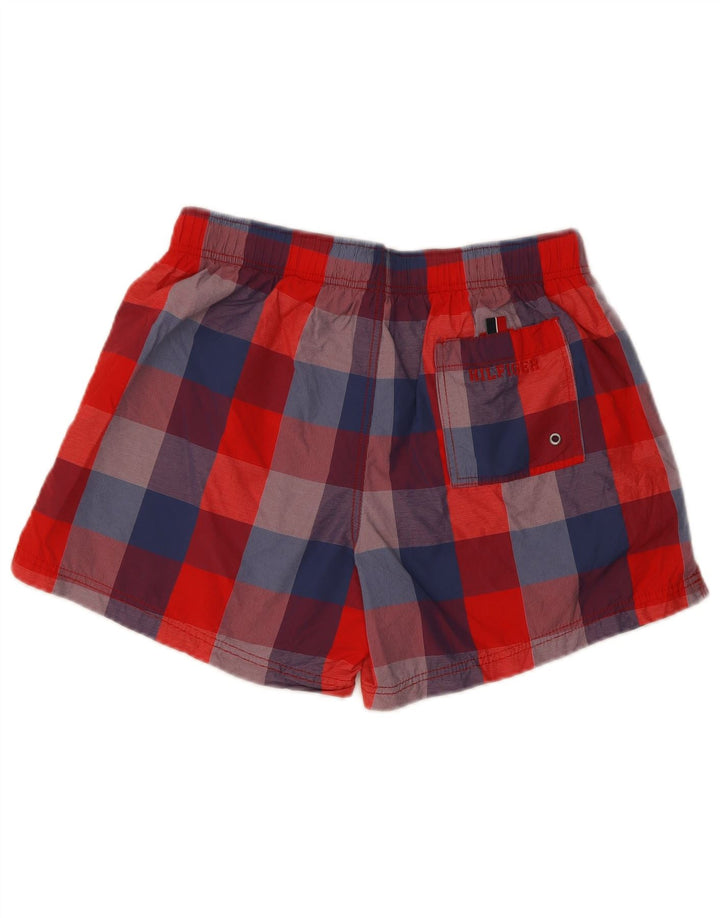 Tommy Hilfiger Mens Swimming Shorts Medium  Red Check Nylon