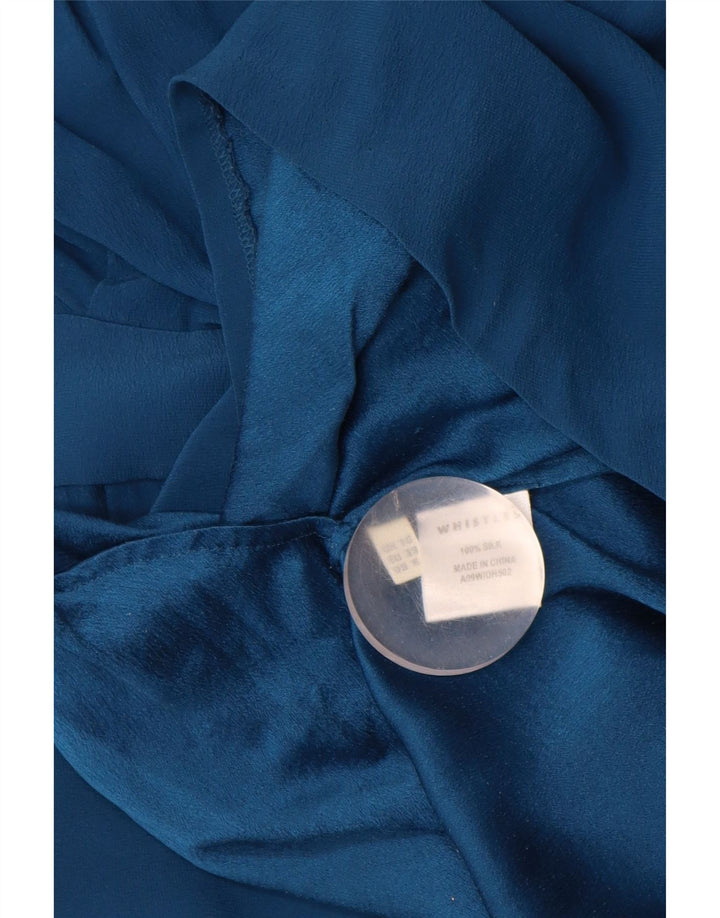 WHISTLES Womens Sleeveless Bubble Dress UK 10 Small  Blue Silk