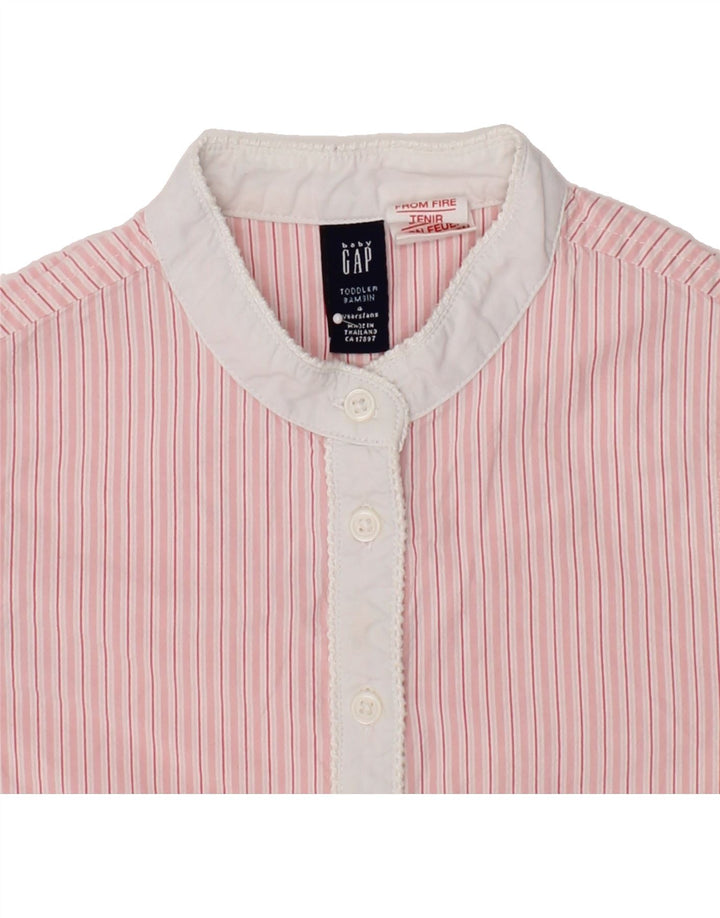 GAP Girls Pullover Shirt 3-4 Years Pink Striped Cotton Vintage Gap and Second-Hand Gap from Messina Hembry 