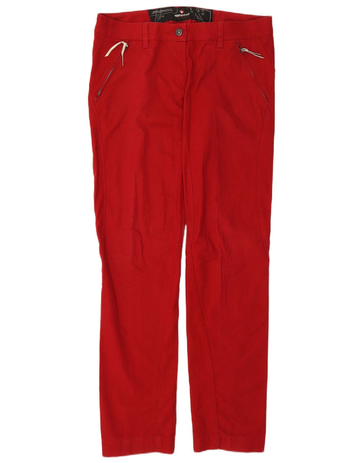 MURPHY & NYE Womens Straight Chino Trousers W30  L32 Red Cotton