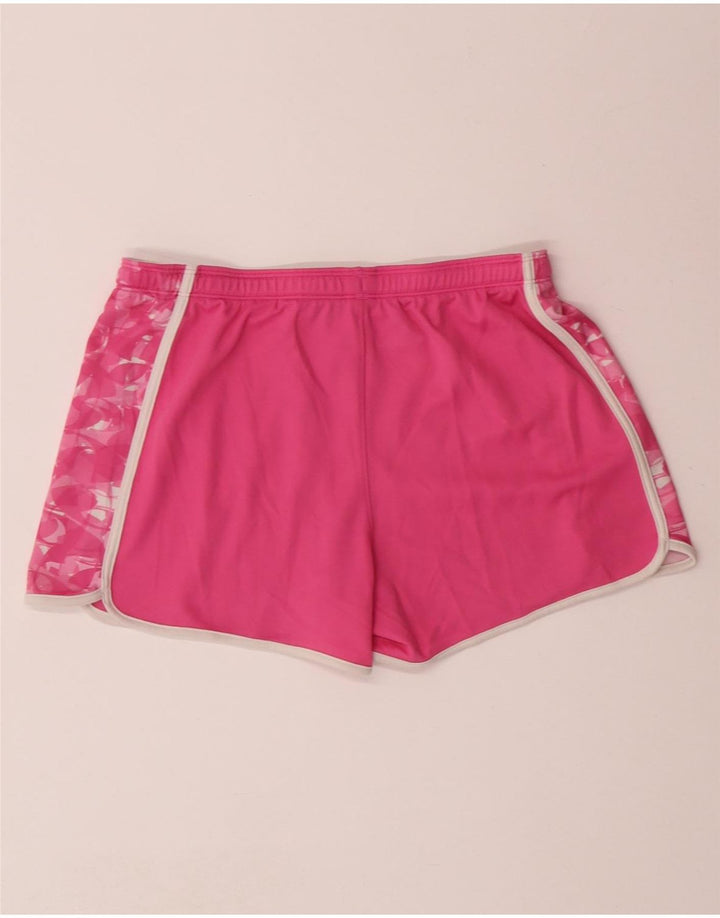 UNDER ARMOUR Womens Heat Gear Sport Shorts UK 14 Medium  Pink Geometric