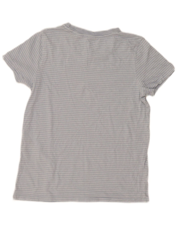 Levi's Womens T-Shirt Top UK 10 Small Blue Striped Cotton