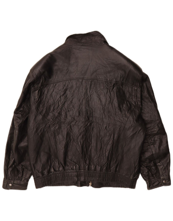 Vintage Mens Leather Jacket UK 38 Medium Black Leather